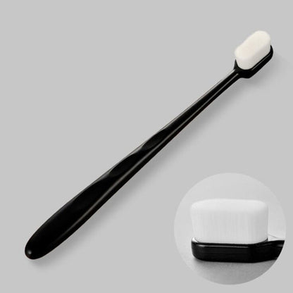 10pcs Nano Silk Soft Bristle Independent Packing Portable Couple Toothbrush, White Wave, Black Wave, White Flat-head, Black Flat-head