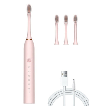 Rechargeable Ultrasonic Soft Bristle Electrical Toothbrushes Flosser 6 Gear With 4 Brushes