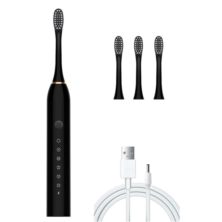 Rechargeable Ultrasonic Soft Bristle Electrical Toothbrushes Flosser 6 Gear With 4 Brushes