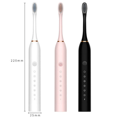 Rechargeable Ultrasonic Soft Bristle Electrical Toothbrushes Flosser 6 Gear With 4 Brushes