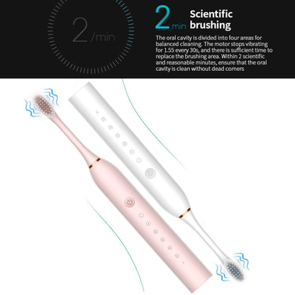 Rechargeable Ultrasonic Soft Bristle Electrical Toothbrushes Flosser 6 Gear With 4 Brushes