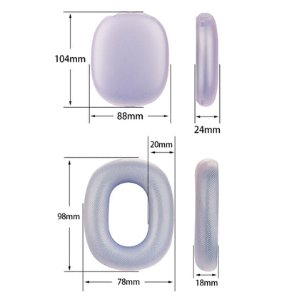 For AirPods Max Headphones 4-in-1 Silicone Replacement Cover Kit, 4-in-1 (White), 4-in-1 (Red), 4-in-1 (Transparent Black)