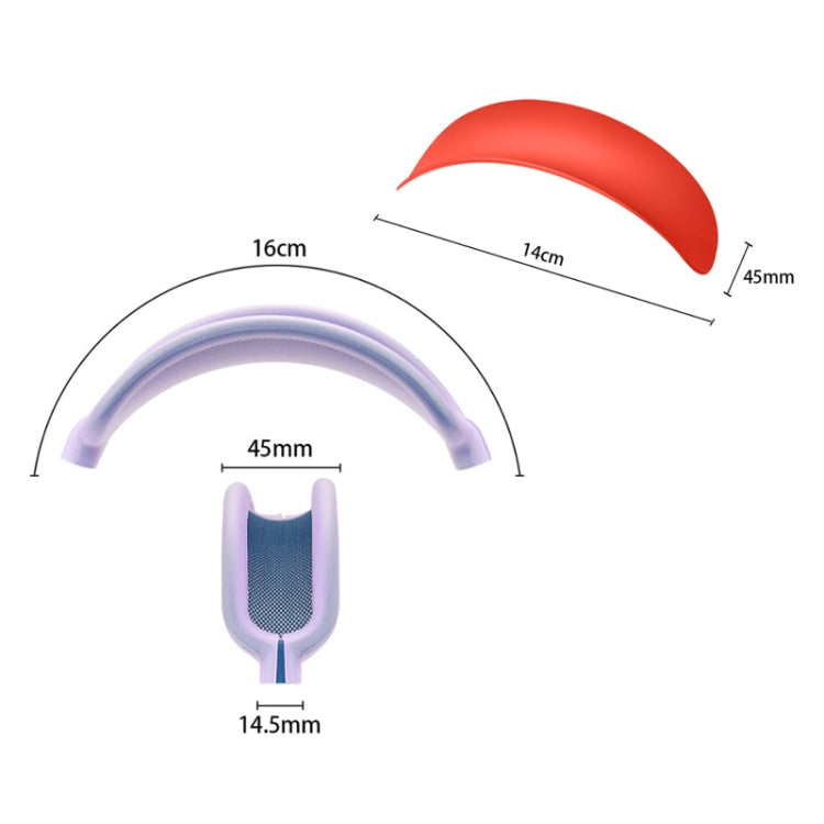 For AirPods Max Headphones 4-in-1 Silicone Replacement Cover Kit, 4-in-1 (White), 4-in-1 (Red), 4-in-1 (Transparent Black)