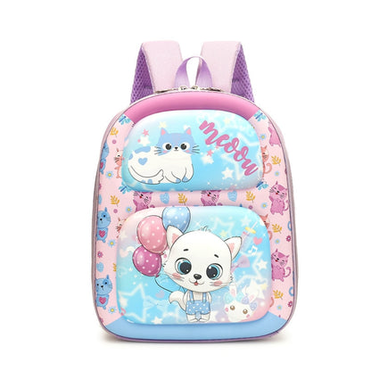 Kindergarten Cartoon School Bag 3D Hard Shell Children Shoulder Backpacks, Kitten, Bear, Monkey