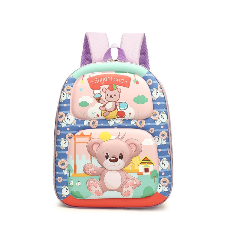 Kindergarten Cartoon School Bag 3D Hard Shell Children Shoulder Backpacks, Kitten, Bear, Monkey