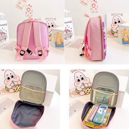 Kindergarten Cartoon School Bag 3D Hard Shell Children Shoulder Backpacks, Kitten, Bear, Monkey