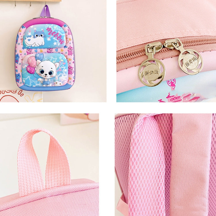 Kindergarten Cartoon School Bag 3D Hard Shell Children Shoulder Backpacks, Kitten, Bear, Monkey