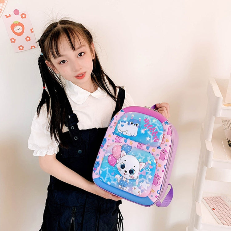 Kindergarten Cartoon School Bag 3D Hard Shell Children Shoulder Backpacks, Kitten, Bear, Monkey