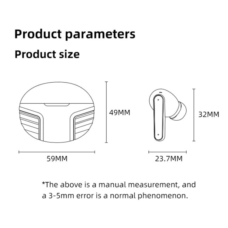 DE818 Bluetooth V5.3 In-Ear Headset  ANC+ENC Noise Reduction Headphone With Charging Case