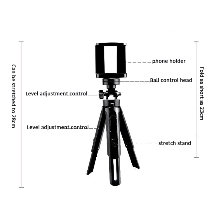 Portable Tabletop Camera Phone Tripod With Ball Head Removable Mini Selfie Tripod