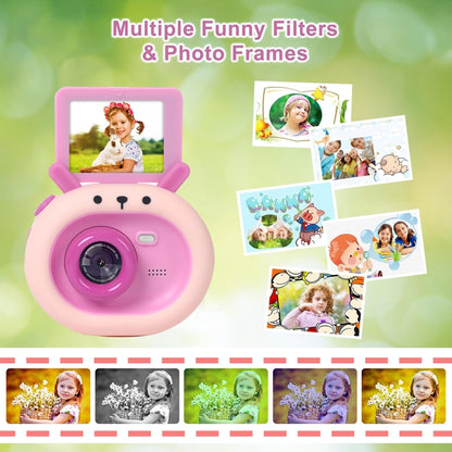 S2 2.4-Inch 180-Degree Flip-Screen 1080P HD Cartoon Children Digital Camera With Stand