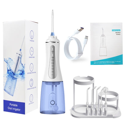 350ML Water Tank Oral Irrigator Rechargeable 5 Gear Adustable Water Flosser, White+Gray Tank, Black +Gray Tank, White+Blue Tank, With Bracket White, With  Bracket Black, With  Bracket Black Gray