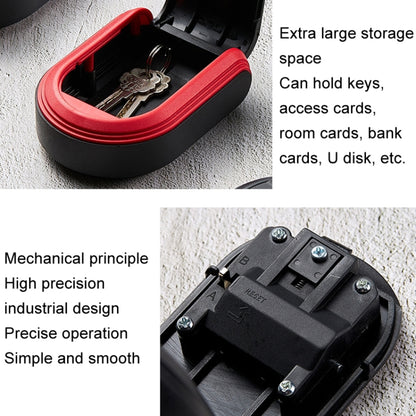 Full Plastic Key Box Password Lock Door Key Storage Password Box, Black, Red, Blue