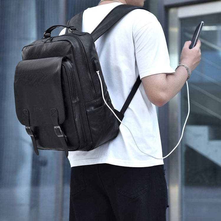 WEIXIER B677 Large Capacity Waterproof Business Backpack with USB Charging Hole
