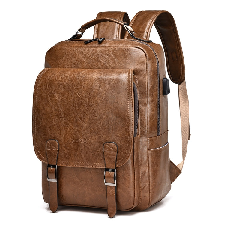 WEIXIER B677 Large Capacity Waterproof Business Backpack with USB Charging Hole