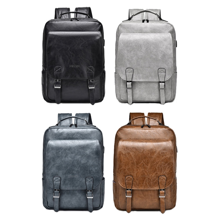 WEIXIER B677 Large Capacity Waterproof Business Backpack with USB Charging Hole