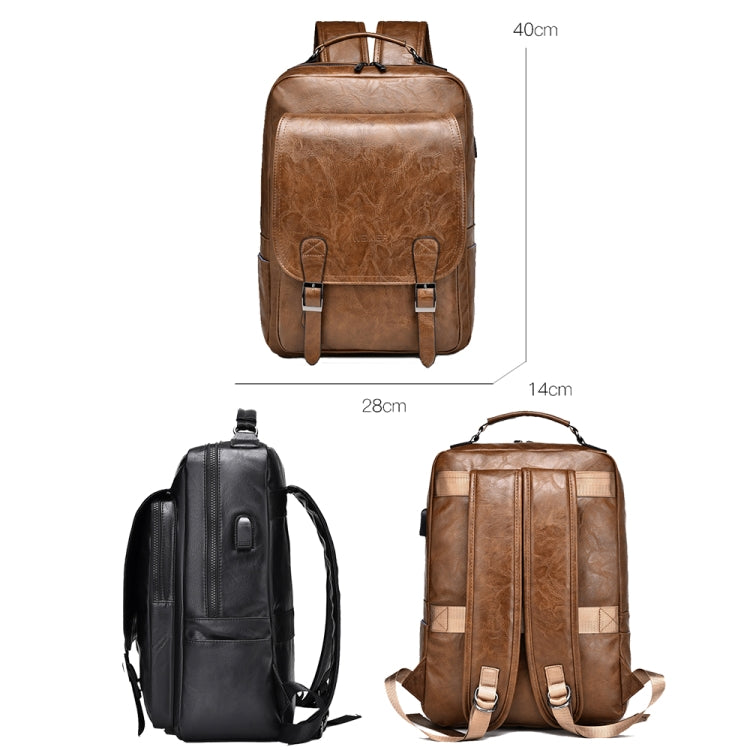 WEIXIER B677 Large Capacity Waterproof Business Backpack with USB Charging Hole