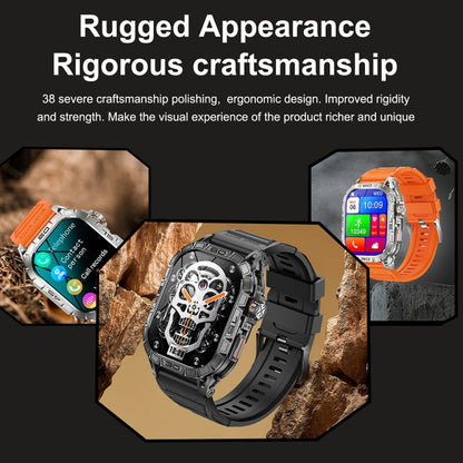 K63 1.96-Inch Heart Rate/Blood Oxygen Monitoring Bluetooth Call Sports Smart Watch, Black, Orange, Black Three-bead Steel, Silver Three-bead Steel, Black Leather, Brown leather, Black Steel, Silver Steel