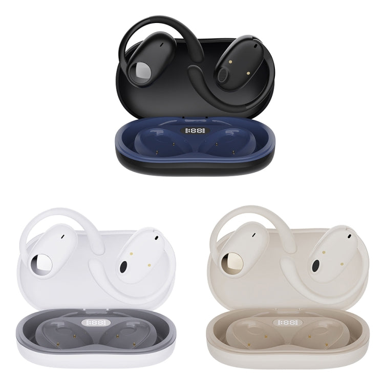 JS911 OWS Ear-mounted Dual-mic Call Noise Reduction LED Digital Display Bluetooth Earphones