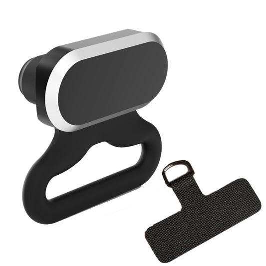 2 In 1 Phone Charging Port Silicone Dust Plug + Lanyard Patch Set, 8 Pin, Type-C