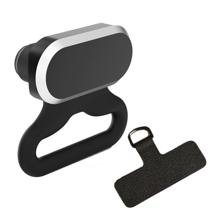 2 In 1 Phone Charging Port Silicone Dust Plug + Lanyard Patch Set, 8 Pin, Type-C