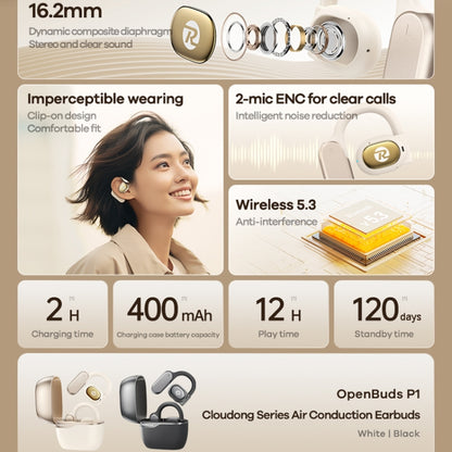 REMAX OpenBuds P1 Air Conduction Music Wireless Bluetooth Earphone, P1