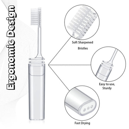 Foldable Toothbrush Set For Traveling Business Portable Hotel Transparent Storage Toothbrush, OPP Bag