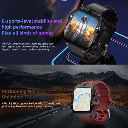 LOKMAT Appllp 3 Max 2.02-Inch Plug Card 4G Call Waterproof Sport Smart Watch With SOS