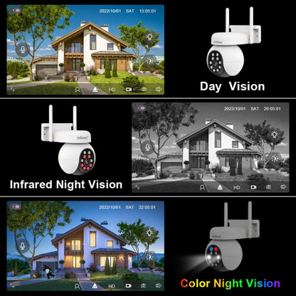 SriHome SH052B Wifi 5MP Wireless PTZ IP AI Auto Tracking Sound&Light Alarm Starlight Color Night Vision Outdoors Surveillance Camera, EU, US, UK, AU