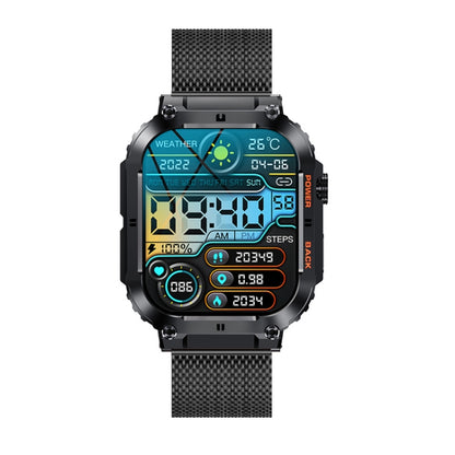 K57 Pro 1.96 Inch Bluetooth Call Music Weather Display Waterproof Smart Watch, Black, Orange, Black Leather, Silver Leather, Black Steel, Silver Steel, Black Three-beads, Silver Three-beads, Black Bamboo, Silver Bamboo