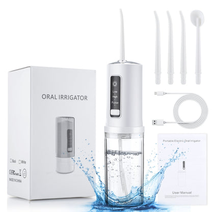 Portable Storable Tooth Flosser Smart Teeth Cleaning Instrument Household Teeth Cleaner With 4pcs Nozzles, With 4pcs Nozzles