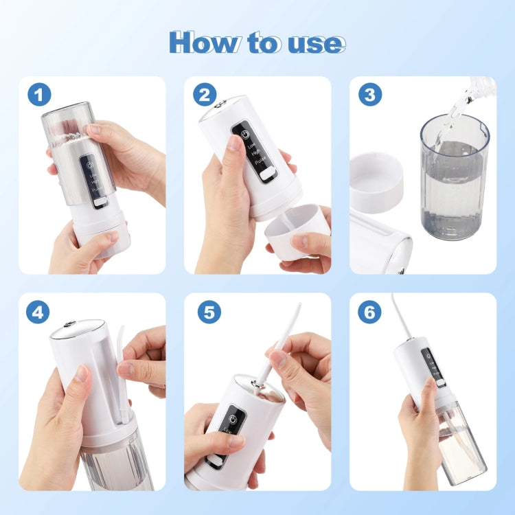 Portable Storable Tooth Flosser Smart Teeth Cleaning Instrument Household Teeth Cleaner With 4pcs Nozzles, With 4pcs Nozzles