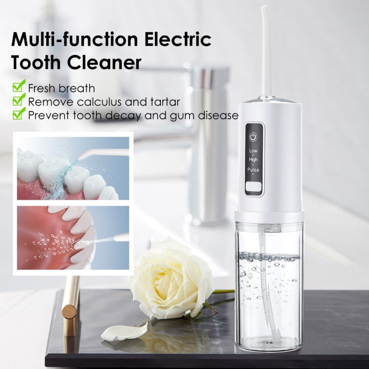 Portable Storable Tooth Flosser Smart Teeth Cleaning Instrument Household Teeth Cleaner With 4pcs Nozzles, With 4pcs Nozzles