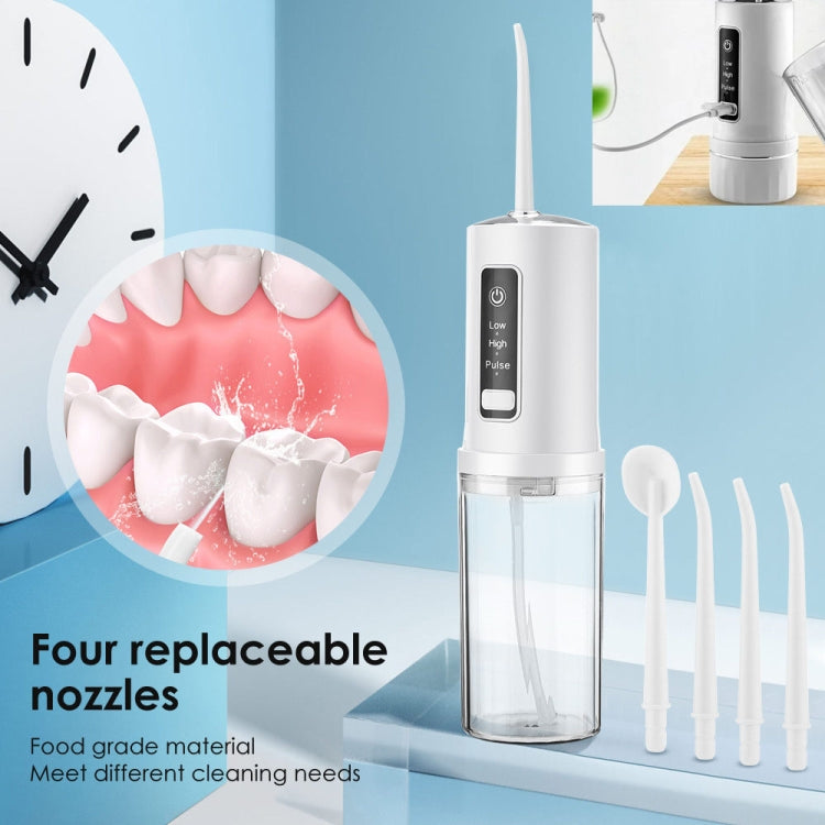 Portable Storable Tooth Flosser Smart Teeth Cleaning Instrument Household Teeth Cleaner With 4pcs Nozzles, With 4pcs Nozzles