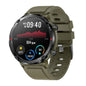 T30 1.6-inch Outdoor Sports Waterproof Smart Music Bluetooth Call Watch, Black, Dark Green, Black Steel+Silicone, Black Net+Silicone