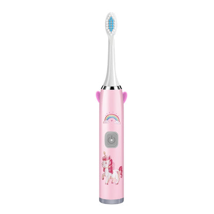 USB Charging Fully Automatic Ultrasonic Cartoon Children Electric Toothbrush, Pink with 1 Head, Pink with 3 Heads, Pink with 6 Heads, Pink with 8 Heads, Blue with 1 Head, Blue with 3 Heads, Blue with 6 Heads, Blue with 8 Heads, White with 1 Head