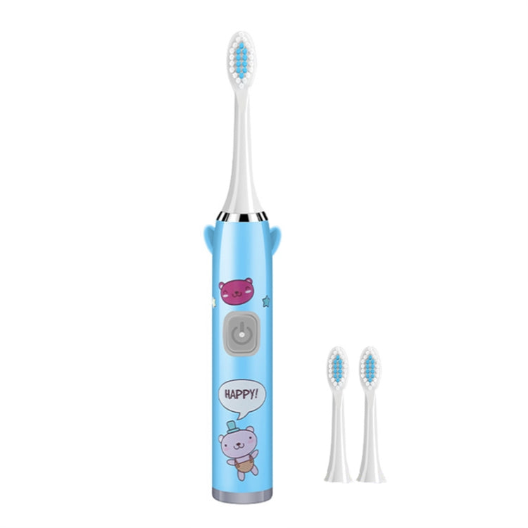 USB Charging Fully Automatic Ultrasonic Cartoon Children Electric Toothbrush, Pink with 1 Head, Pink with 3 Heads, Pink with 6 Heads, Pink with 8 Heads, Blue with 1 Head, Blue with 3 Heads, Blue with 6 Heads, Blue with 8 Heads, White with 1 Head