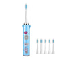 USB Charging Fully Automatic Ultrasonic Cartoon Children Electric Toothbrush, Pink with 1 Head, Pink with 3 Heads, Pink with 6 Heads, Pink with 8 Heads, Blue with 1 Head, Blue with 3 Heads, Blue with 6 Heads, Blue with 8 Heads, White with 1 Head