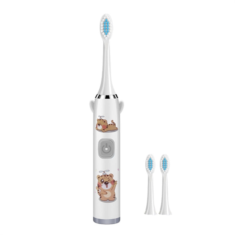 USB Charging Fully Automatic Ultrasonic Cartoon Children Electric Toothbrush, Pink with 1 Head, Pink with 3 Heads, Pink with 6 Heads, Pink with 8 Heads, Blue with 1 Head, Blue with 3 Heads, Blue with 6 Heads, Blue with 8 Heads, White with 1 Head