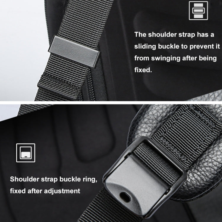 Bopai 61-123311 Large-Capacity First-Layer Cowhide Business Laptop Backpack, 61-123311