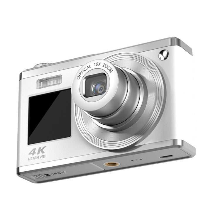 4K HD Optical Zoom Digital Camera 60MP Dual Screen Selfie Camera, No Memory, Black, White, Silver