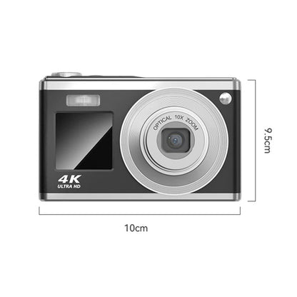 4K HD Optical Zoom Digital Camera 60MP Dual Screen Selfie Camera, No Memory, Black, White, Silver