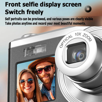 4K HD Optical Zoom Digital Camera 60MP Dual Screen Selfie Camera, No Memory, Black, White, Silver