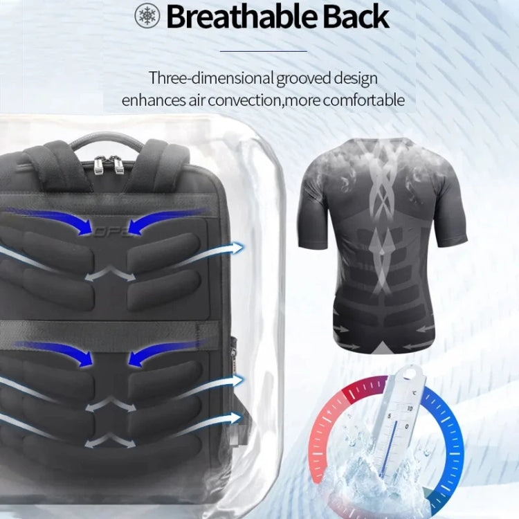 Bopai Large-Capacity Waterproof Business Laptop Backpack With USB+Type-C Port, 61-16311, 61-16311A