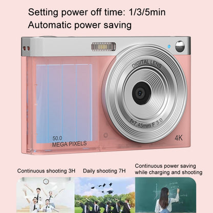 50 MP HD Camera 4K Video Retro Vlog Self-Shooting Camera, Black, Pink, White