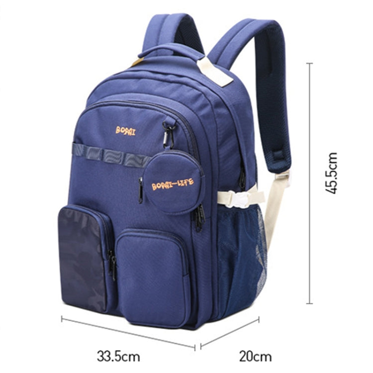 Bopai 68-01729 Large Capacity Canvas Lightweight and Breathable Student Schoolbag