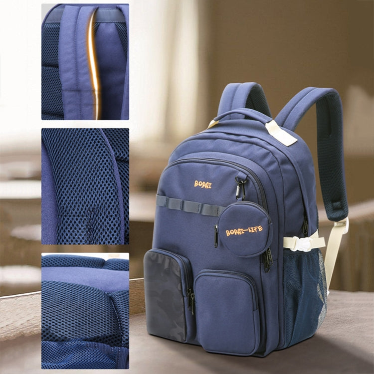 Bopai 68-01729 Large Capacity Canvas Lightweight and Breathable Student Schoolbag