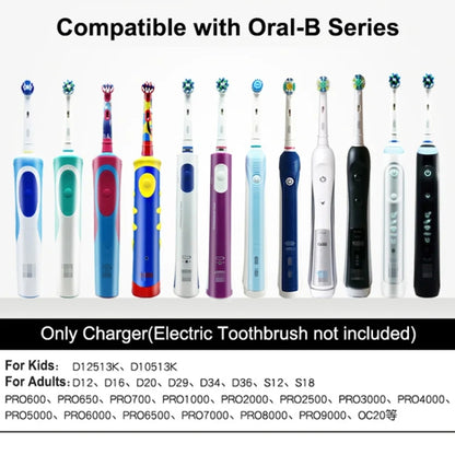 3757 Charger For Braun Oral B D12 D16 D20 D36 Electric Toothbrush，EU Plug, EU Plug