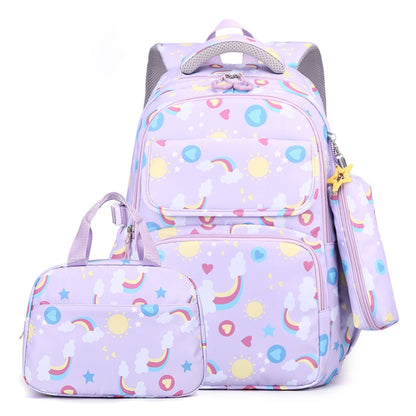 3 In 1 Kids  School Backpack Small Student Book Bag with Lunch Bag ＆ Pencil Case