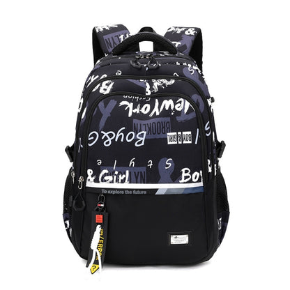 For Teens Boys Travel Laptop Backpack School Bag Casual Book Bag, Black, White Gray Letter, Graffiti, Camouflage Gray, Blue Camouflage, Letter 123